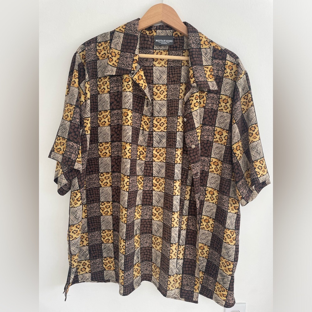 Vintage Notations Abstract Patterned Buttondown - image 4